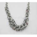 European punk stainless steel women large silver chain necklace